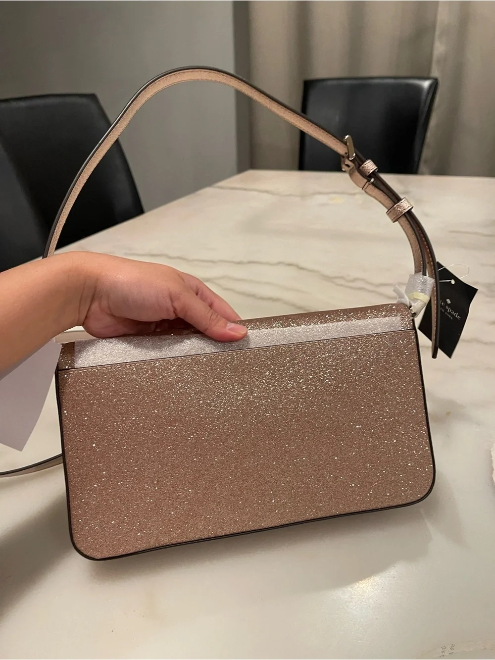 kate spade Rose Gold Glitter Shoulder Bag